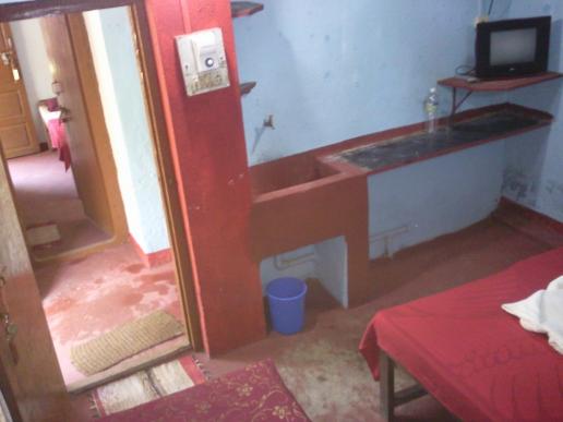 From inside of 3 beded cottege No.1, is seen cottege No.2 & inbetween toilet
