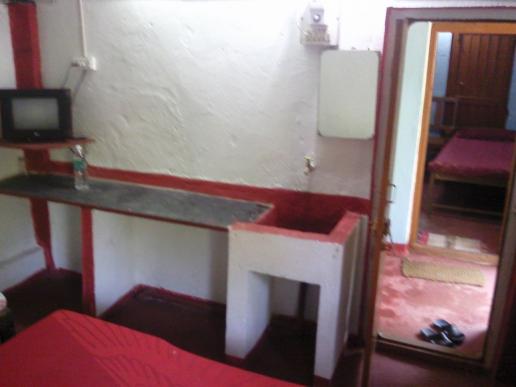 From inside of 3 beded cottege No. 2, seen is cottege No.1 & inbetween toilet